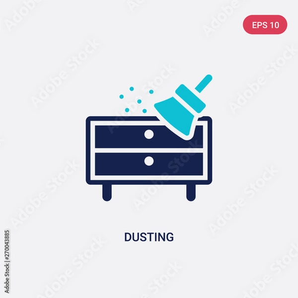 Fototapeta two color dusting vector icon from cleaning concept. isolated blue dusting vector sign symbol can be use for web, mobile and logo. eps 10