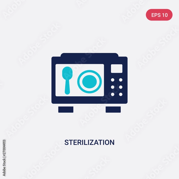 Fototapeta two color sterilization vector icon from cleaning concept. isolated blue sterilization vector sign symbol can be use for web, mobile and logo. eps 10