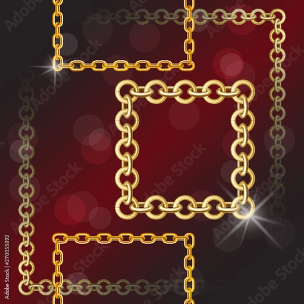 Fototapeta gold chained rectangles