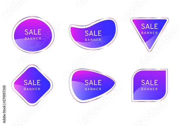 Fototapeta Pink Blue clear crystal premium banner on white background, elegant glossy element vector design,free form shape for decoration and advertisement