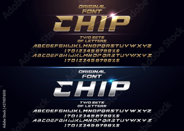 Obraz "Chip" Futuristic vector Font design.
