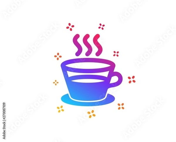 Obraz Coffee and Tea icon. Hot drink sign. Fresh beverage symbol. Dynamic shapes. Gradient design coffee cup icon. Classic style. Vector