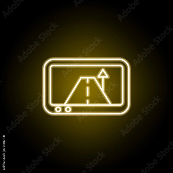 Fototapeta camera icon in neon style. Element of travel illustration. Signs and symbols can be used for web, logo, mobile app, UI, UX