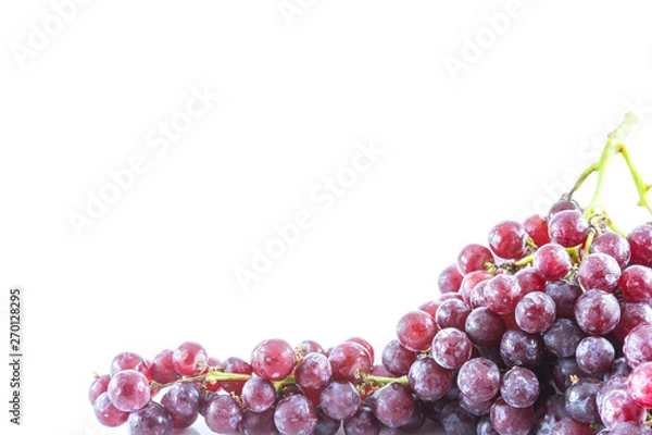 Fototapeta fresh red grape with water drop isolated