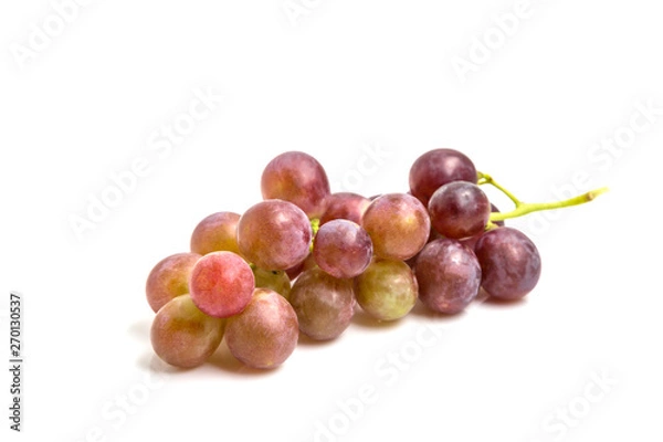 Fototapeta Bunch of red grapes isolated on white