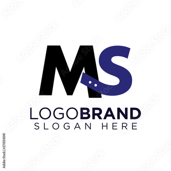 Fototapeta MS Initial letter connect logo vector