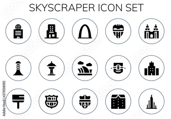 Fototapeta skyscraper icon set
