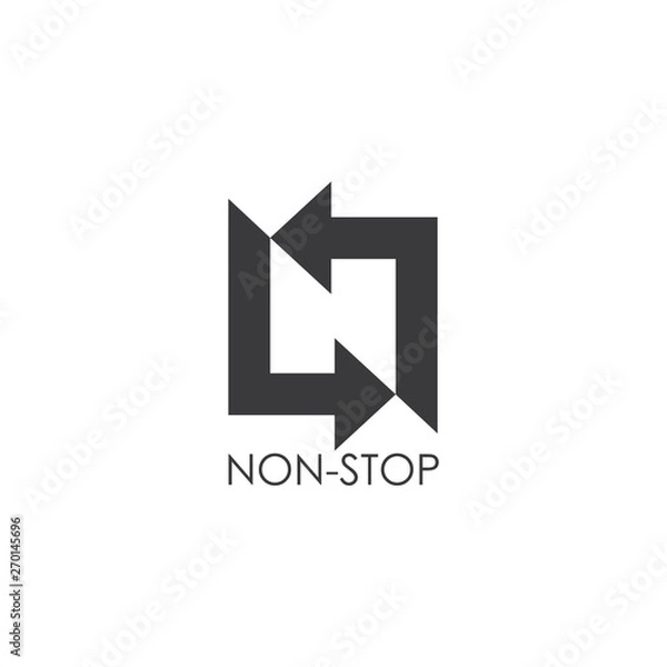 Obraz letter n circle geometric arrow square logo vector