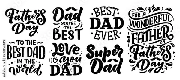 Obraz Lettering for Father's day greeting card, great design for any purposes. Typography poster. Vector illustration.