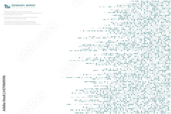 Obraz Abstract blue dots pattern big data technology line pattern design cover background. illustration vector eps10