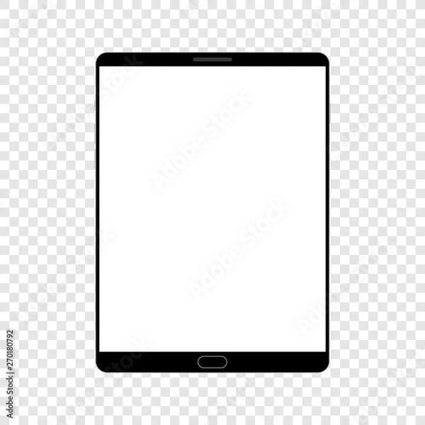 Fototapeta Vertical black pad concept with empty screen for presentation, print and web. Vector quality illustration.