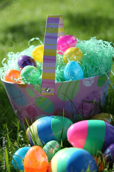 Obraz easter eggs and basket