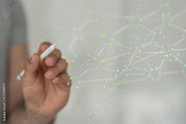 Obraz communication network  digital workforce 3d