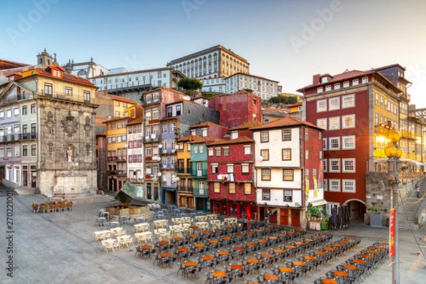 Obraz Colorful houses of Ribeira Square located in the historical center of Porto, Portugal