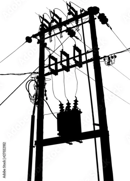 Fototapeta Electric transformer substation