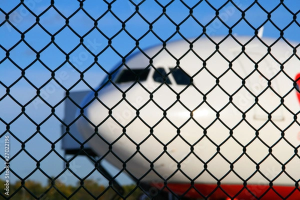 Obraz Flugzeug Zaun
