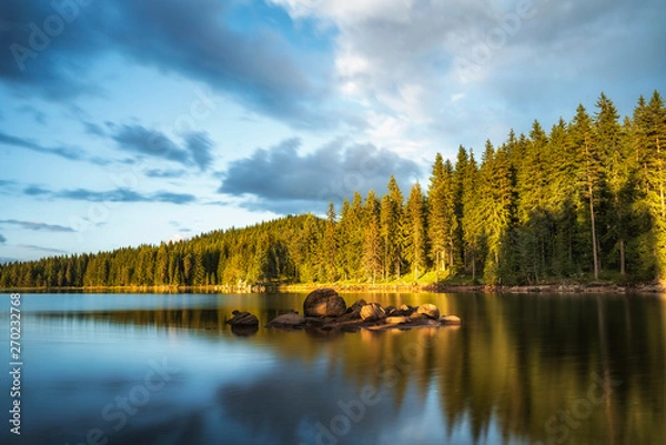 Obraz Impressively beautiful Fairy-tale mountain lake with crystal clear water Breathtaking Scene