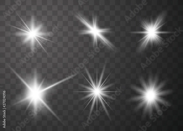 Fototapeta Set of glow light effect