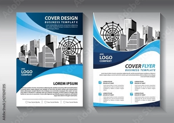 Fototapeta Business abstract vector template. Brochure design, cover modern layout, annual report, poster, flyer in A4 with colorful triangles, geometric shapes for tech, science, market with light background