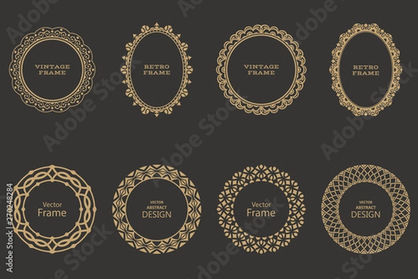 Obraz Set of circular baroque patterns
