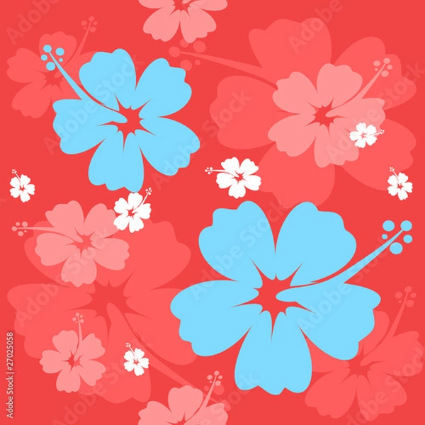 Obraz Hibiscus flower seamless Background
