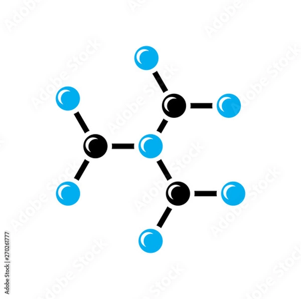 Obraz Molecule icon on background for graphic and web design. Simple vector sign. Internet concept symbol for website button or mobile app.