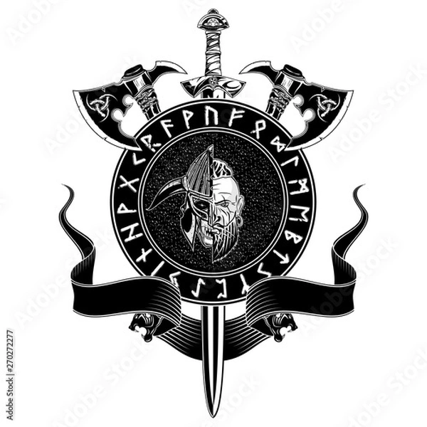 Fototapeta Axe_Rune_viking