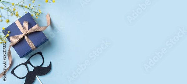 Fototapeta top view of fathers day concept with copy space