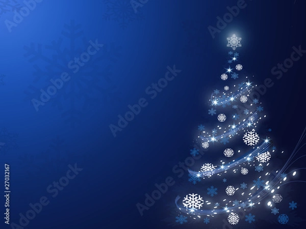 Fototapeta Chrismas snowflakes tree