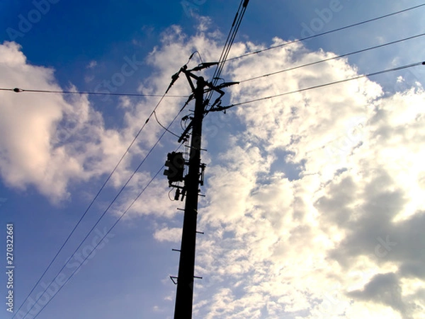 Fototapeta 電柱と雲