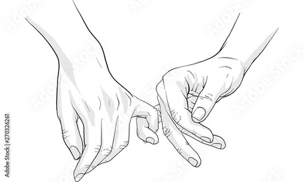 Obraz hand holding hand together vector