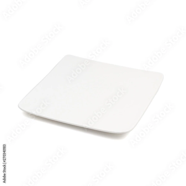 Fototapeta white ceramic square plate tableware