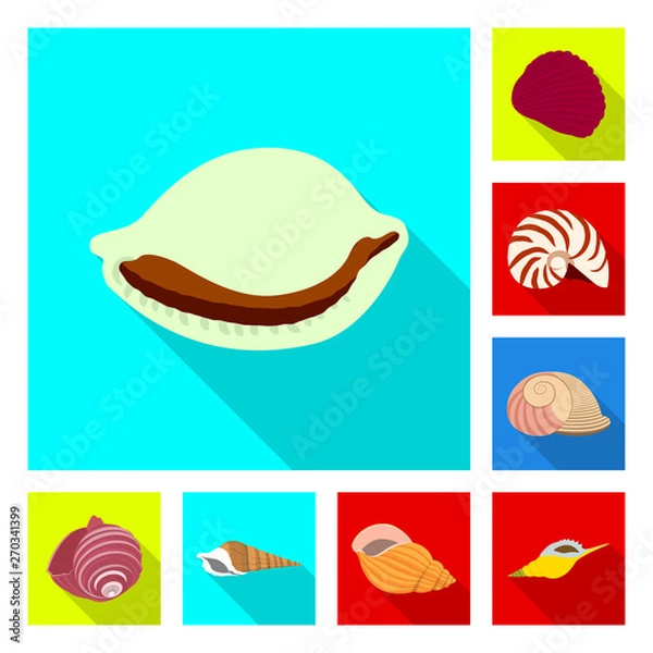 Fototapeta Vector design of animal and decoration sign. Collection of animal and ocean stock vector illustration.