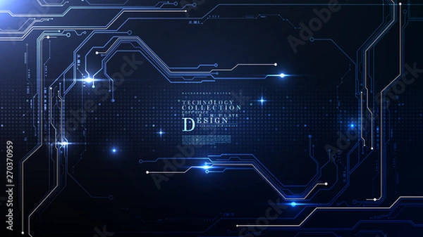 Obraz Technology abstract illumination circuit background template copy space vector