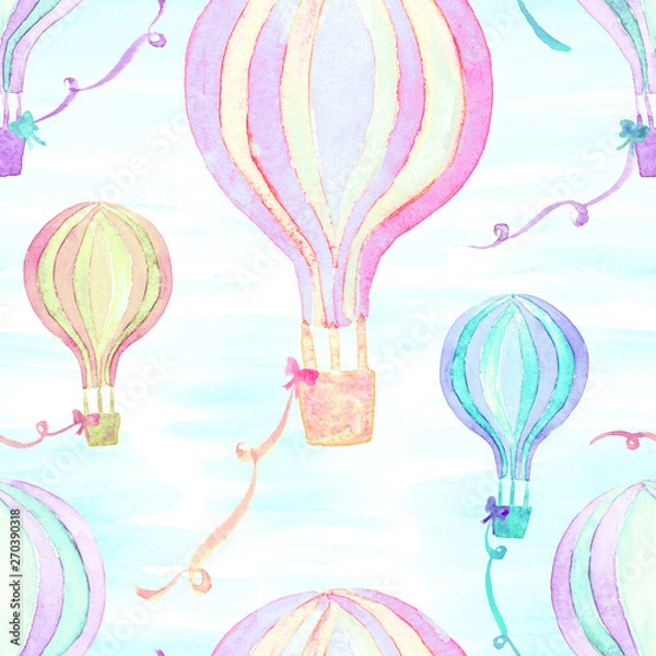 Obraz Hot Air Balloons Seamless Repeat Pattern