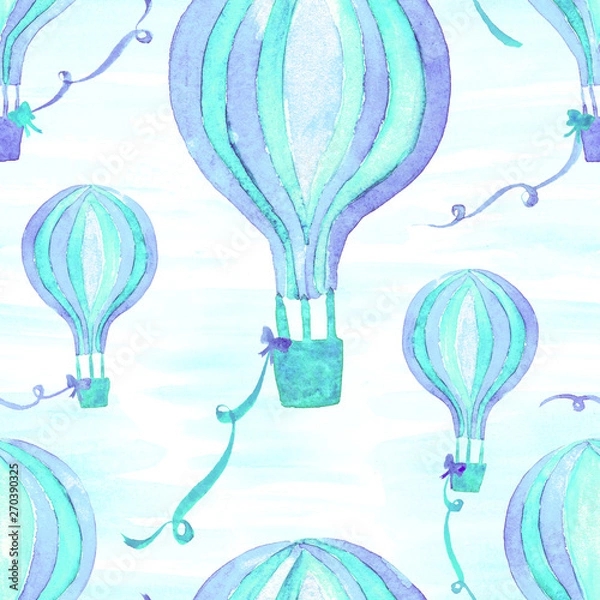 Obraz Hot Air Balloons Seamless Repeat Pattern