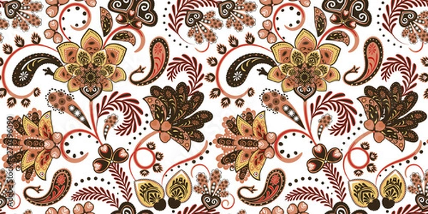 Fototapeta Seamless vector paisley pattern