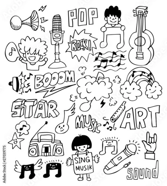 Obraz hand draw music element