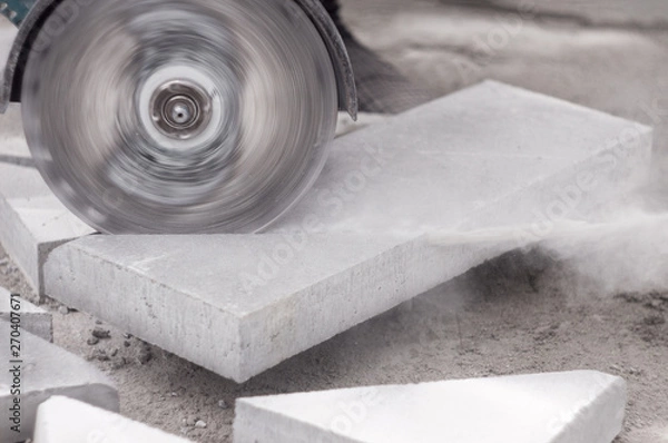 Obraz Construction disk, grinder in work, construction work