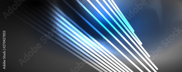 Fototapeta Color light with lines, outer space background, bright rays