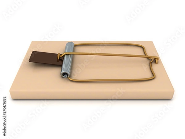 Fototapeta 3D Rendering of a classic mousetrap