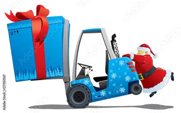 Obraz santa with a christmas loader