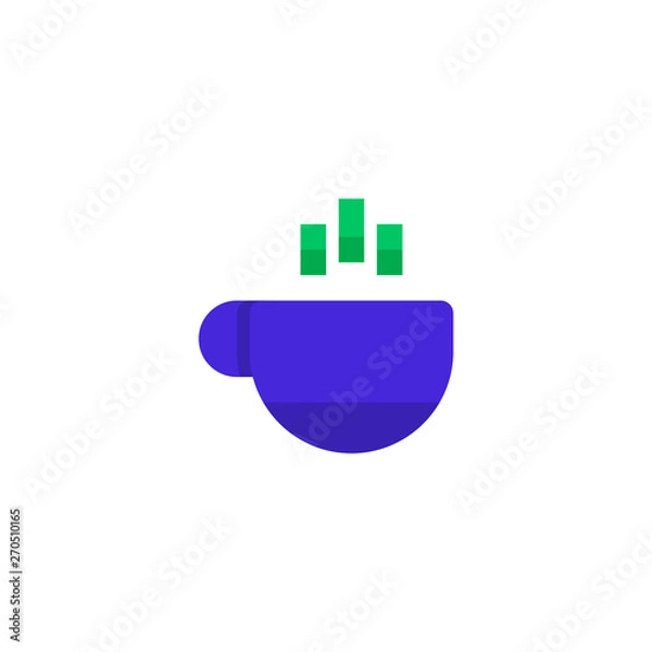 Fototapeta work rest icon design. a cup of hot coffee symbol. simple clean professional business management concept vector illustration design.