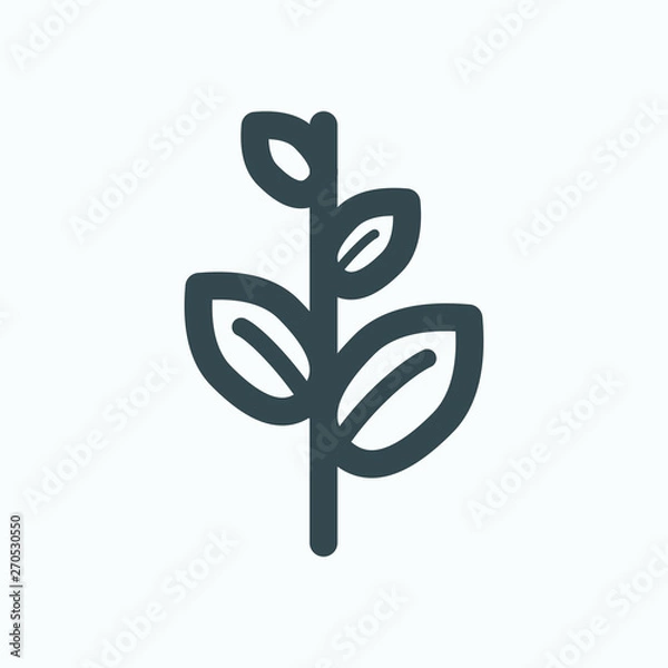 Fototapeta Seedlings isolated icon, young plant linear icon, sapling plant outline vector icon