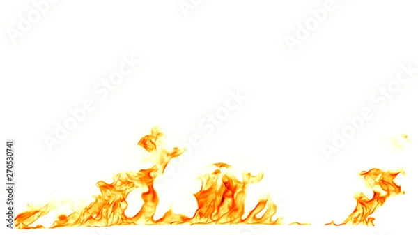 Obraz Fire flames isolated on white background.