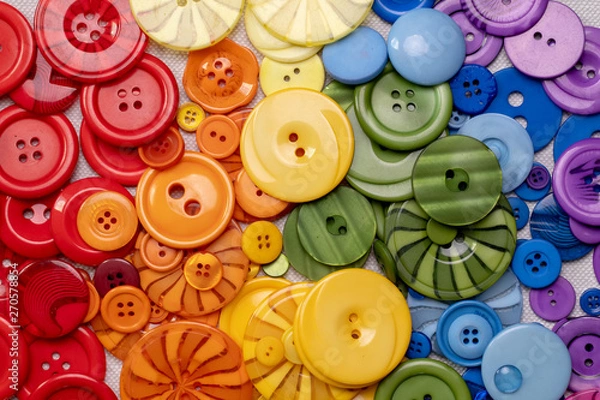 Obraz Bunte Knöpfe in den Farben des Regenbogens