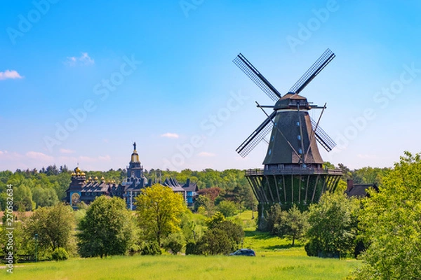Obraz Colorful windmill , Gifhorn in Summer