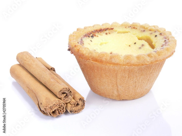 Fototapeta custard cream cake and cinnamon