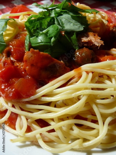 Obraz spaghettis sauce tomate