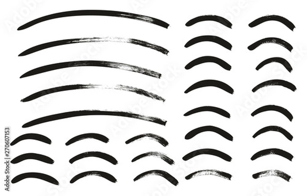 Fototapeta Calligraphy Paint Thin Brush Lines Curved High Detail Abstract Vector Background Set 131